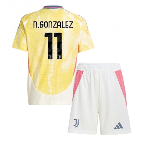 Fotballdrakt Barn Juventus Nicolas Gonzalez #11 Bortedraktsett 2024-25 Kortermet (+ Korte bukser)